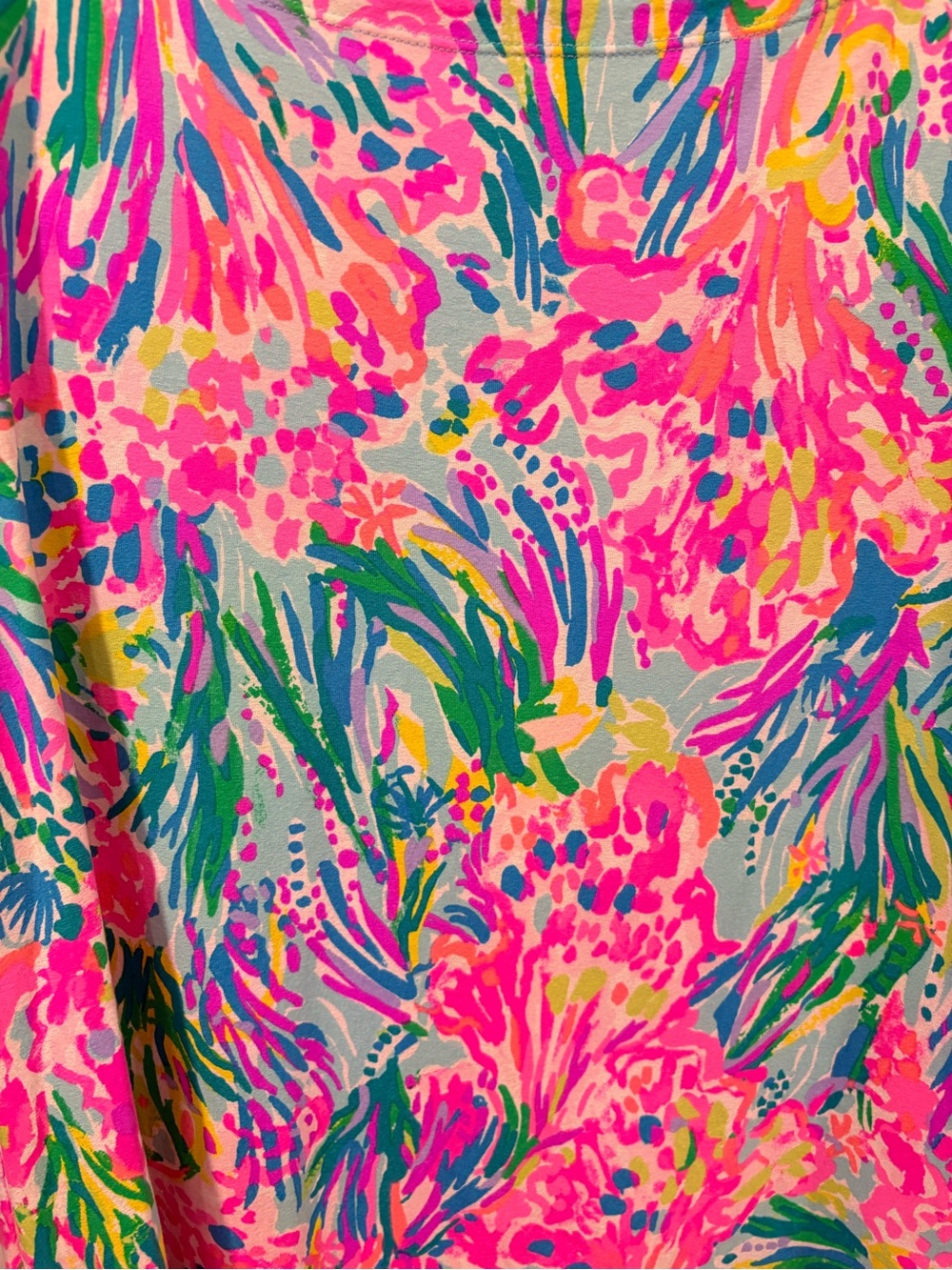 Lilly Pulitzer XL Bright Tropical Print Shift Dress | 3/4 Sleeve Resort Style - Picture 5 of 8